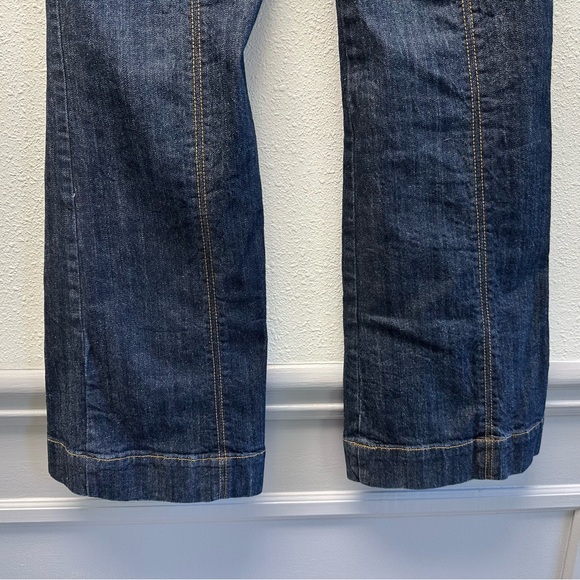 ZCO Dark Blue High Waisted Flare Jeans with Gold Buttons - Picture 10 of 13